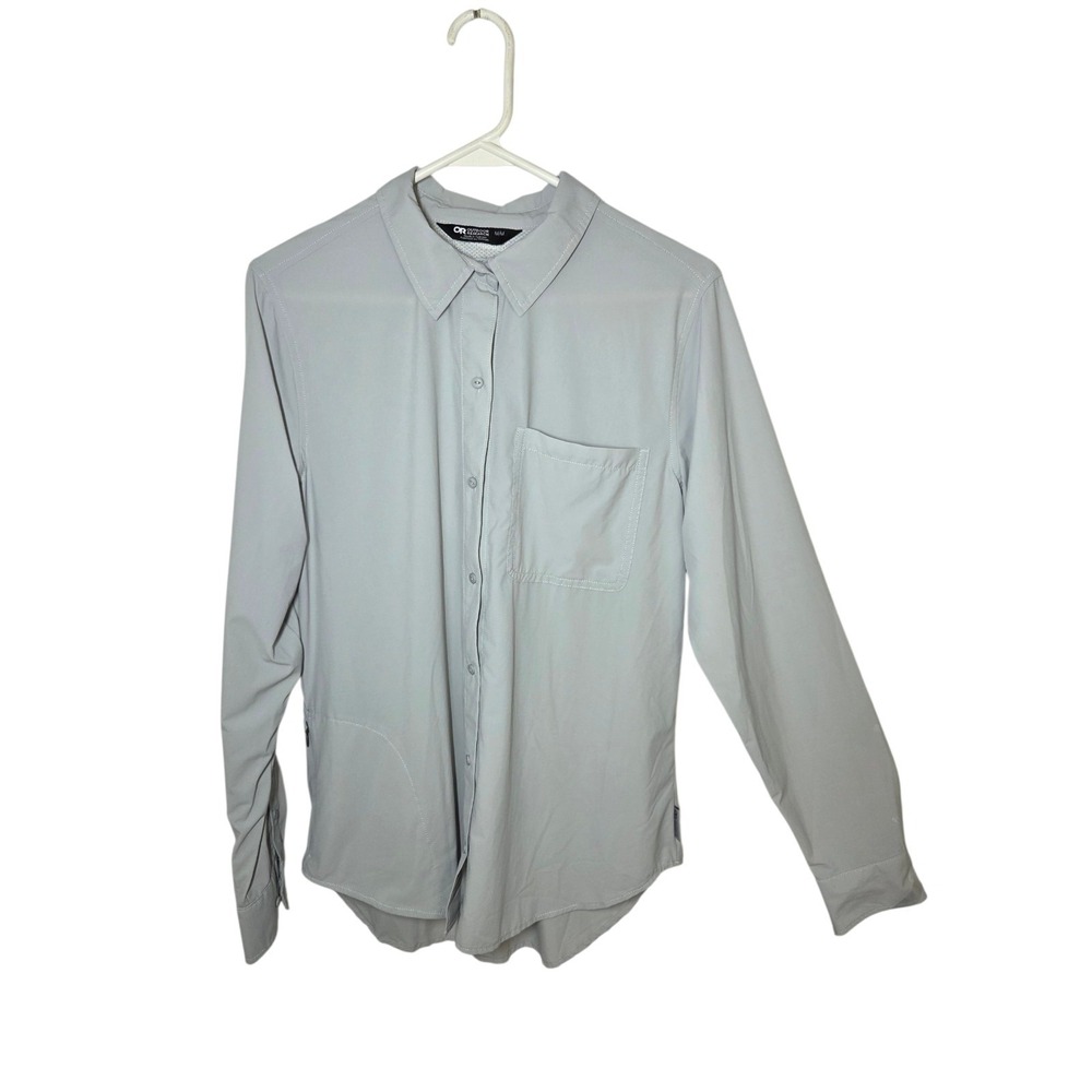 Outdoor Research Gray Women's Long Sleeve Button Down Stretchy Top M